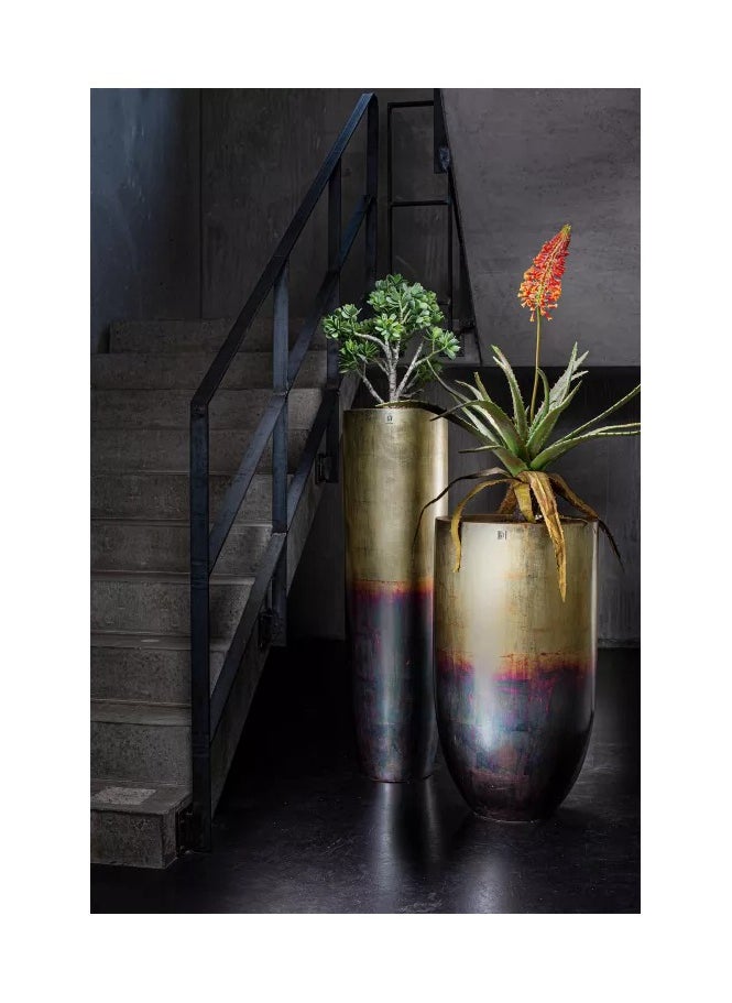 Pandora floor vase, Ø 35 cm, height 125 cm, oxidized brass Pot Indoor