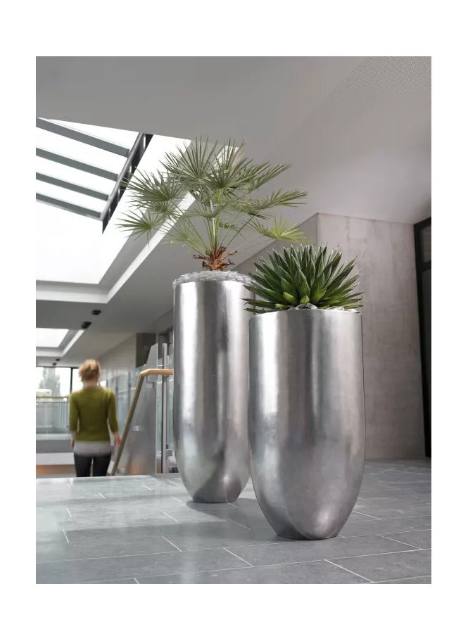 Pandora floor vase, Ø 50 cm, height 90 cm, silver leaf Pot Indoor