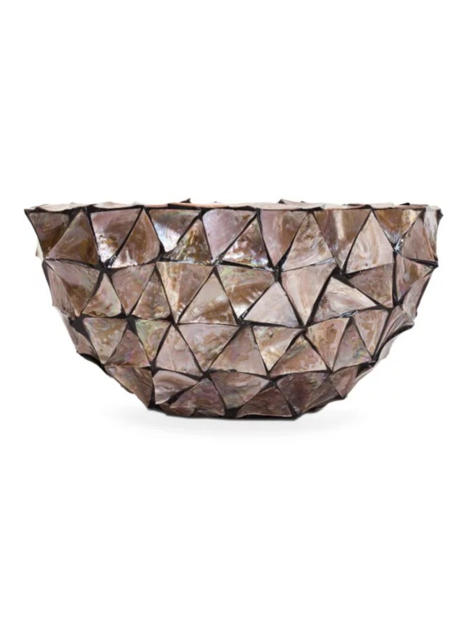 Shell planter oval, 60 x 26 x 30 cm, pearl brown Pot indoor