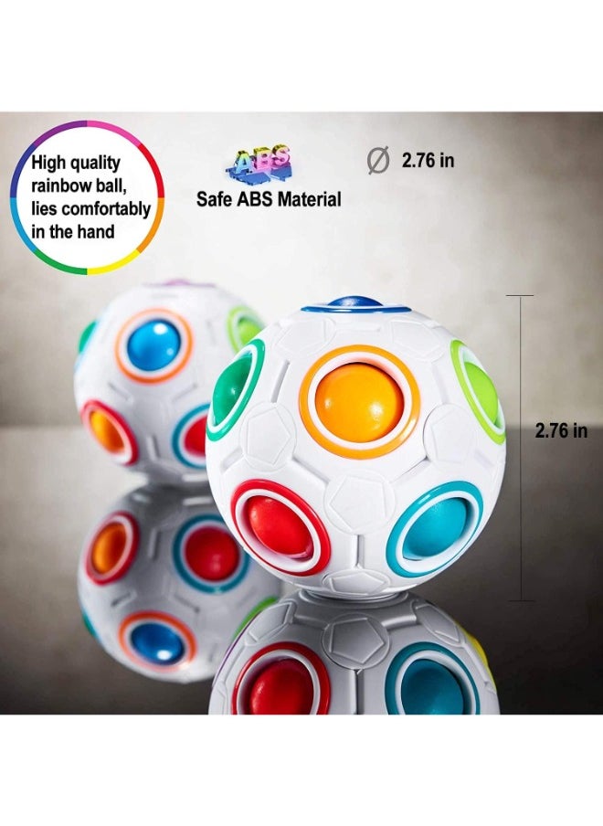 Magic Rainbow 3D Puzzle Ball – 12-Hole Speed Cube Ball, Fun Decompression Brain Teaser Toy for Kids, Teens, & Adults, Stress Relief Fidget Puzzle Gift