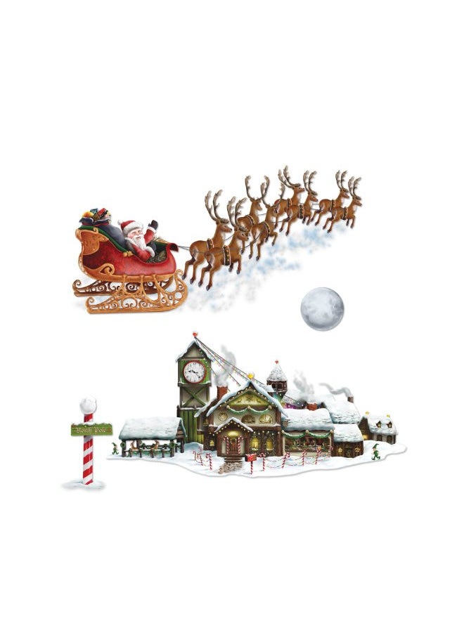 Santa's Sleigh & Workshop Props Party Accessory (1 count) (4/Pkg)