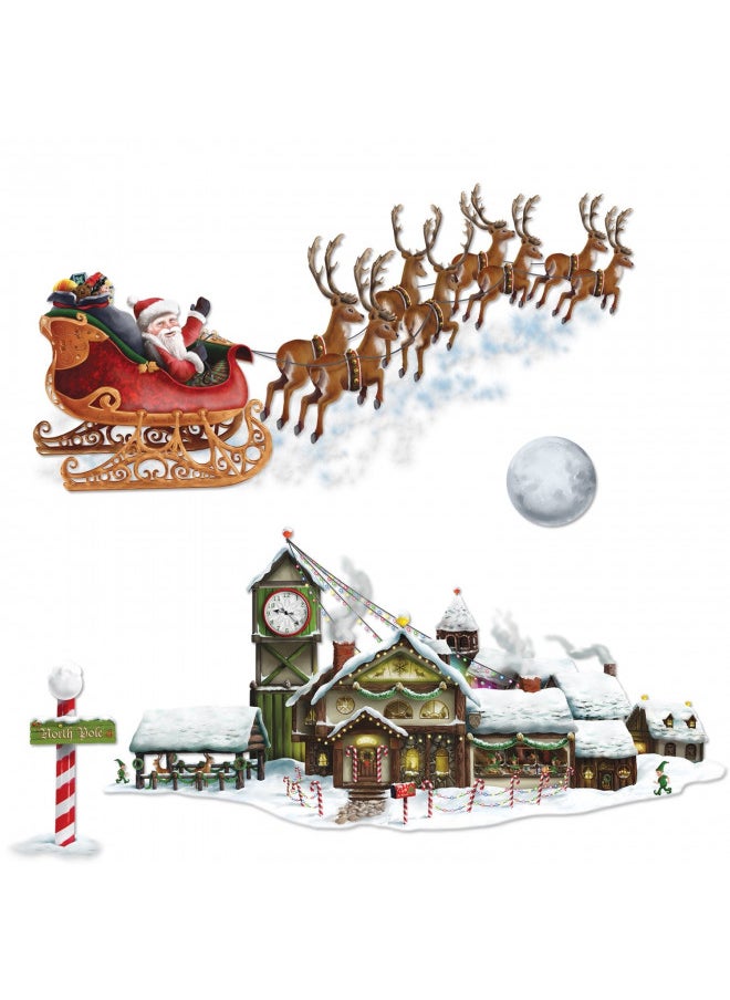 Santa's Sleigh & Workshop Props Party Accessory (1 count) (4/Pkg)