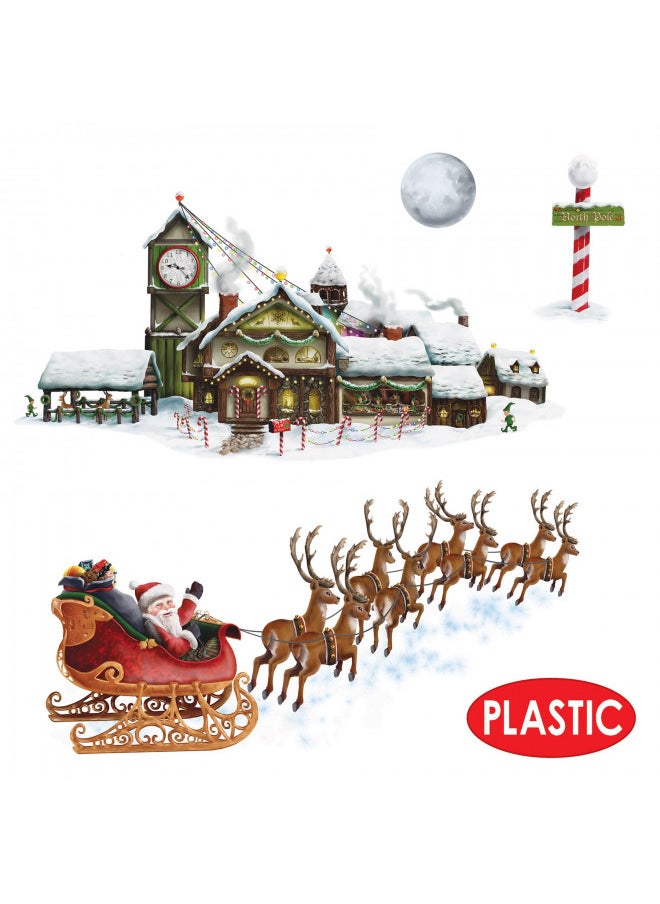 Santa's Sleigh & Workshop Props Party Accessory (1 count) (4/Pkg)