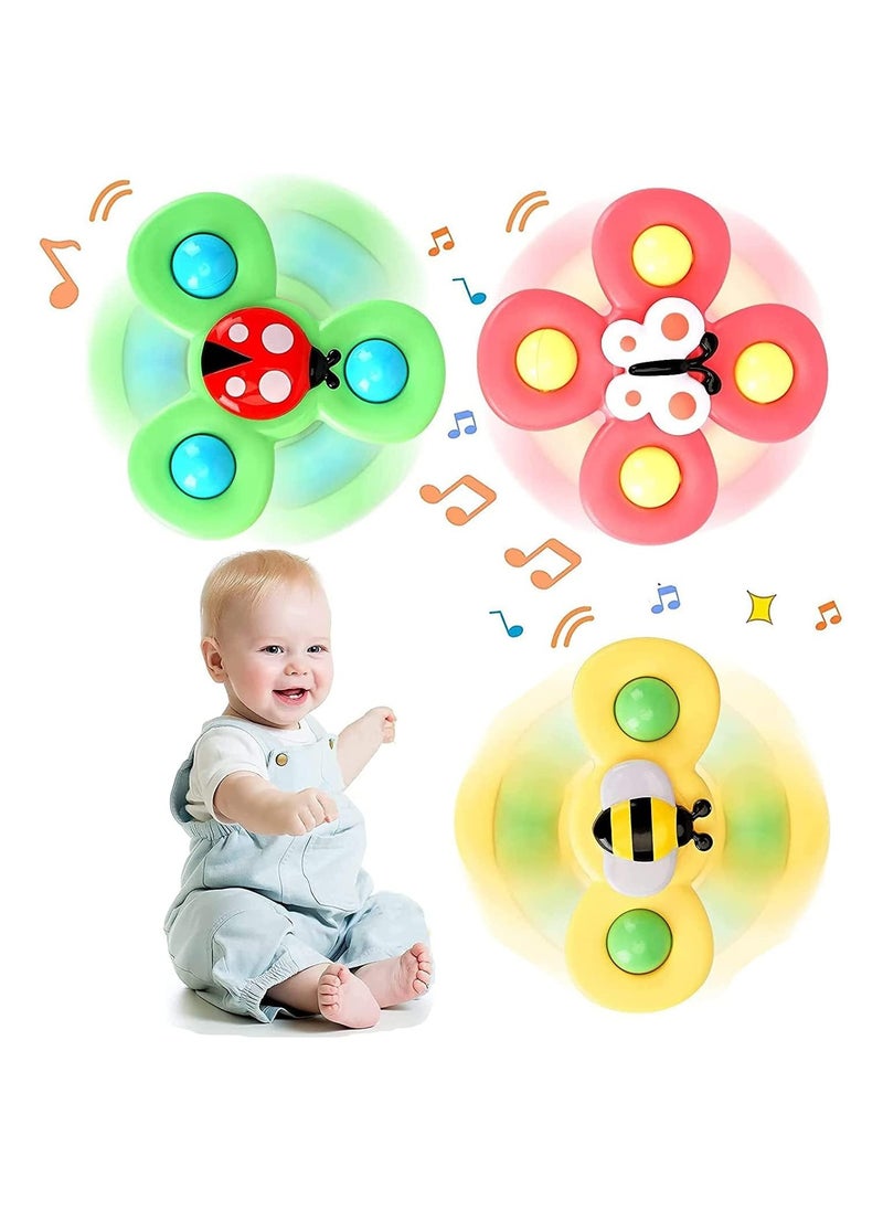 Suction Cup Spinner Toys, Dimple Suction Toy with Silicone Bubbles Release Stress and Anxiety Kids for Bath and Window,Suction Cup Fidget Spinner Baby Toys for 6 month Old (Suction Cup Spinner)