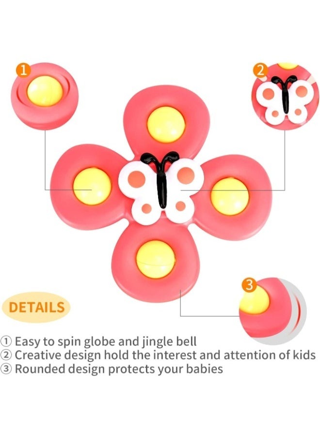 Suction Cup Spinner Toys, Dimple Suction Toy with Silicone Bubbles Release Stress and Anxiety Kids for Bath and Window,Suction Cup Fidget Spinner Baby Toys for 6 month Old (Suction Cup Spinner)