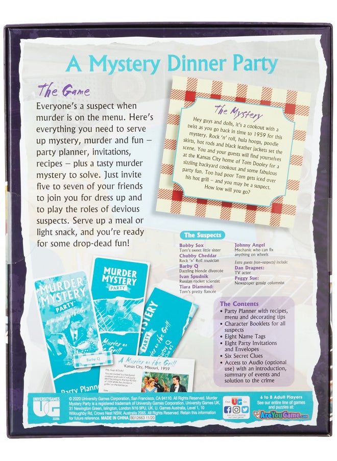 Murder Mystery Party Games - A Murder on the Grill, Host Your Own Cookout Murder Mystery Dinner for 8 Adult Players, Solve the Case with Crime Scene Clues, 18 Years and Up