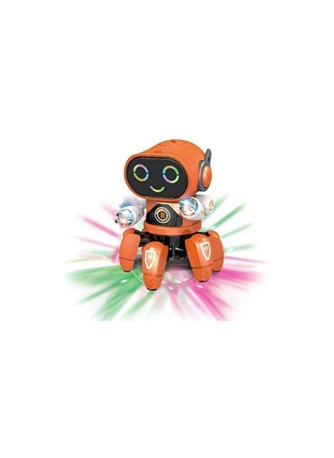 SGT-Bot Robot Pioneer Colorful Lights and Music All Direction Movement Dancing Robot Toys for Boys and Girls (ORANGE)