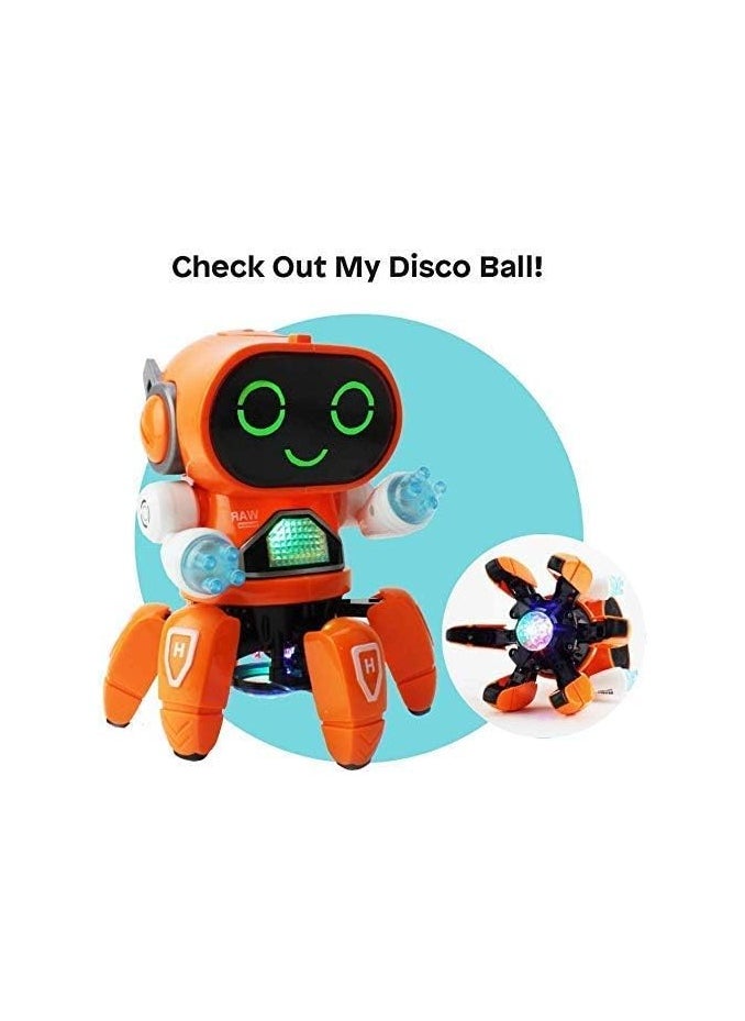 SGT-Bot Robot Pioneer Colorful Lights and Music All Direction Movement Dancing Robot Toys for Boys and Girls (ORANGE)