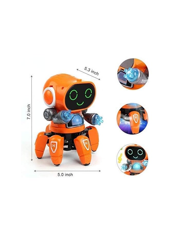 SGT-Bot Robot Pioneer Colorful Lights and Music All Direction Movement Dancing Robot Toys for Boys and Girls (ORANGE)