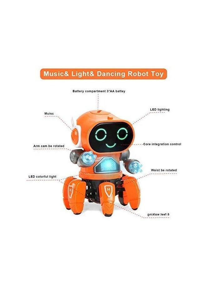 SGT-Bot Robot Pioneer Colorful Lights and Music All Direction Movement Dancing Robot Toys for Boys and Girls (ORANGE)