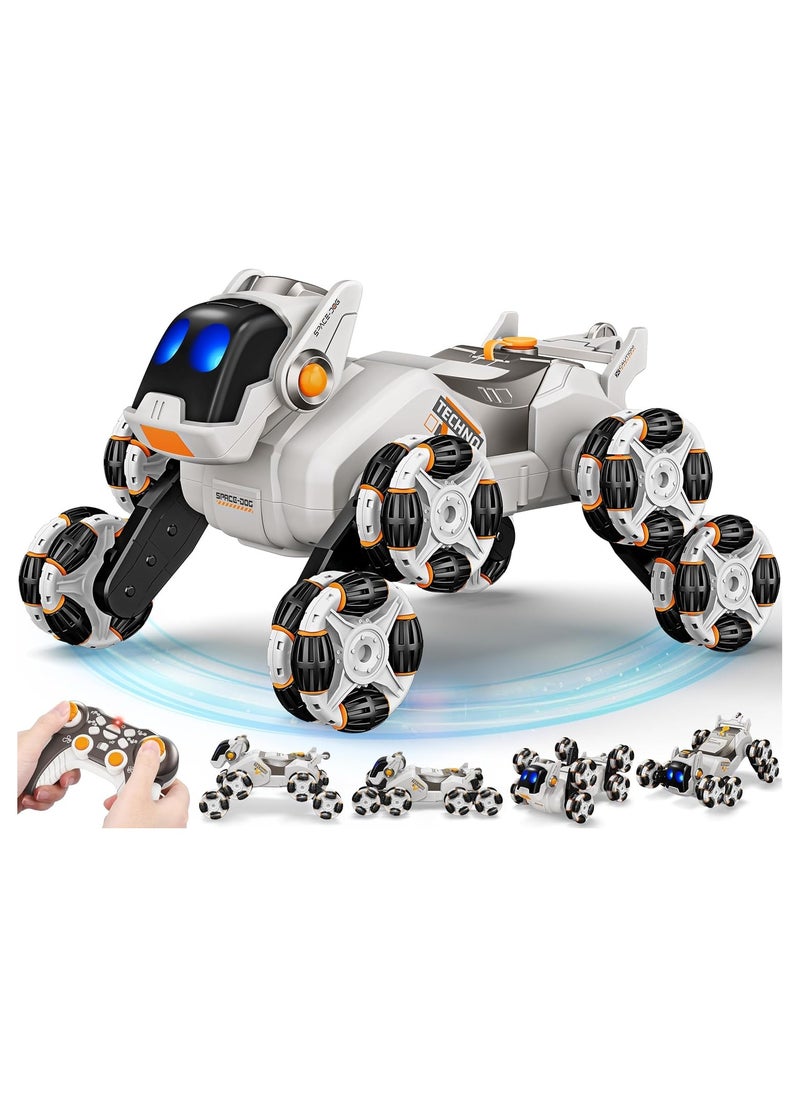 RC Stunt Car Toys for Kids, Remote Control Stunt Robot Dog, 2.4GHz 360° Rotating Changeable Robot Dog with Spray, Music & Light Functions for Kids Children 6-14 Years Boys Girls Birthday Gifts