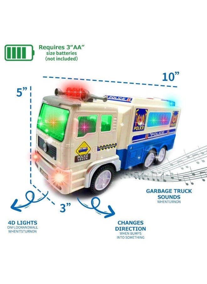 Electric Police Car Toy with 4D Lights – Automatic Steering Police Car for Boys & Girls | Imaginative Play Gift