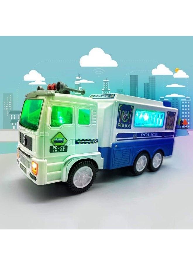 Electric Police Car Toy with 4D Lights – Automatic Steering Police Car for Boys & Girls | Imaginative Play Gift