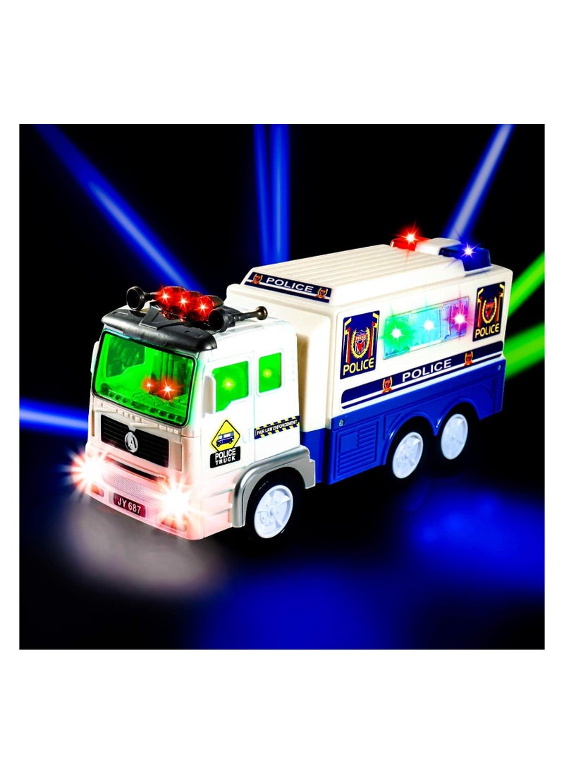 Electric Police Car Toy with 4D Lights – Automatic Steering Police Car for Boys & Girls | Imaginative Play Gift