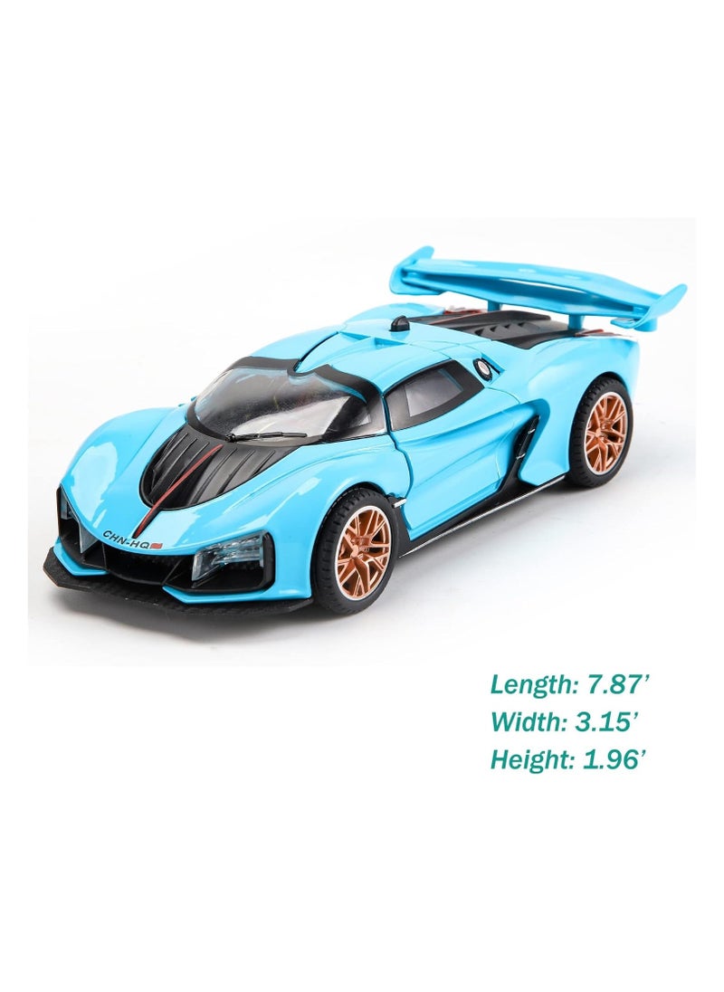 1:24 Fast & Furious Alloy Car Model with Lights, Sound, and Spray System (Blue)