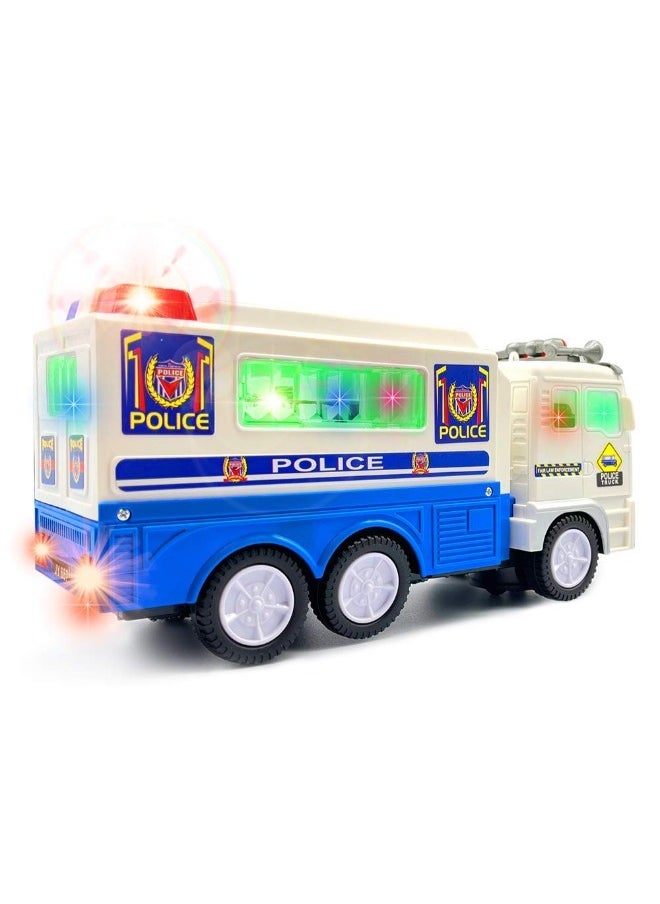 Electric Police Car Toy with 4D Lights – Automatic Steering Police Car for Boys & Girls | Imaginative Play Gift