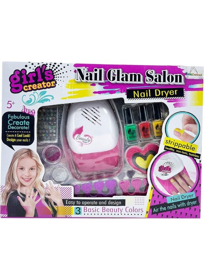 Nail Glam Salon for Girls – Emoji Manicure & Pedicure Kit | Fun Nail Art Kit for Girls Ages 5-10