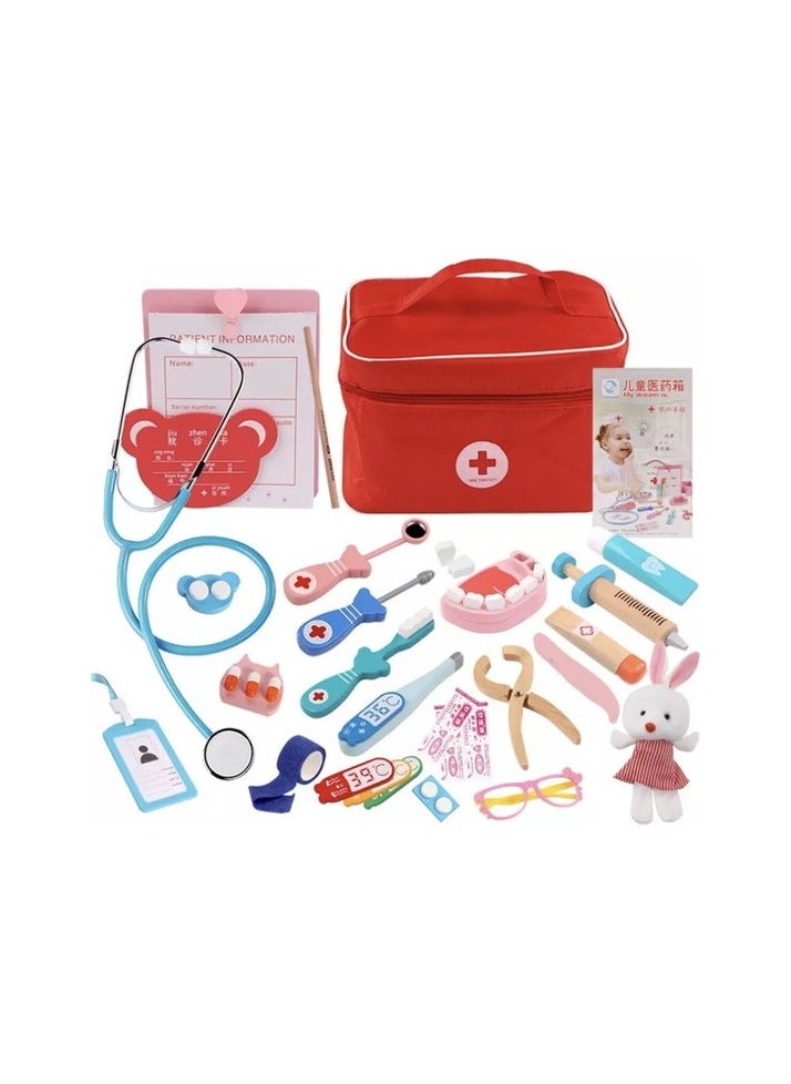 Wooden Medicine Box Doctor Toys Q Colour:Red model:Q