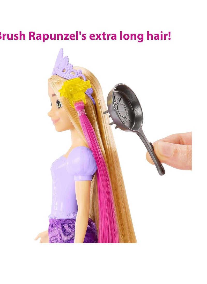 Fairy-Tale Hair Rapunzel Doll and 10+ Hairstyling Accessories, Plus Color Change