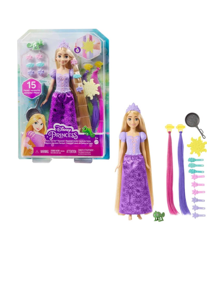 Fairy-Tale Hair Rapunzel Doll and 10+ Hairstyling Accessories, Plus Color Change