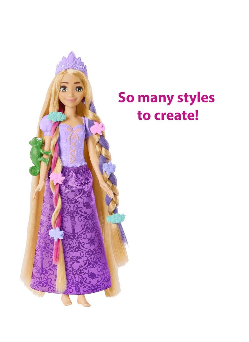 Fairy-Tale Hair Rapunzel Doll and 10+ Hairstyling Accessories, Plus Color Change