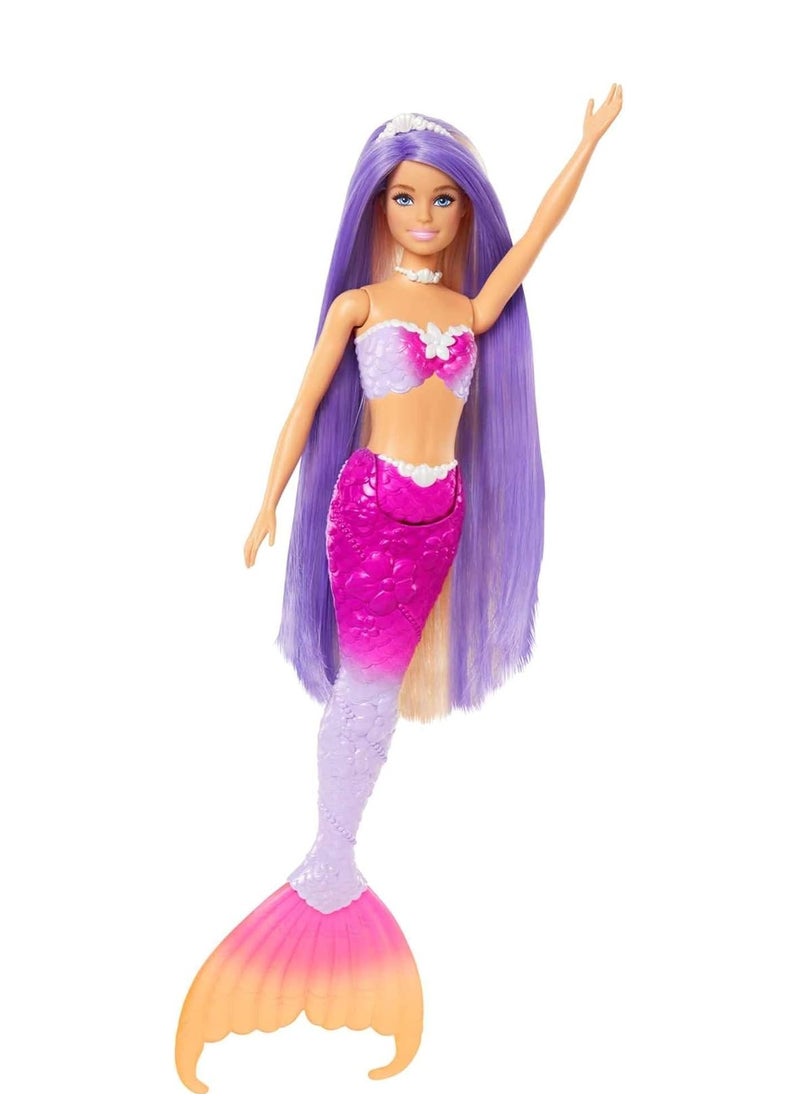 “Malibu” Mermaid Doll with Color Change Feature, Pet Dolphin and Accessories