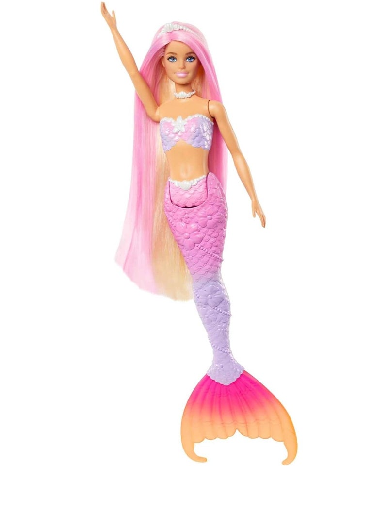 “Malibu” Mermaid Doll with Color Change Feature, Pet Dolphin and Accessories