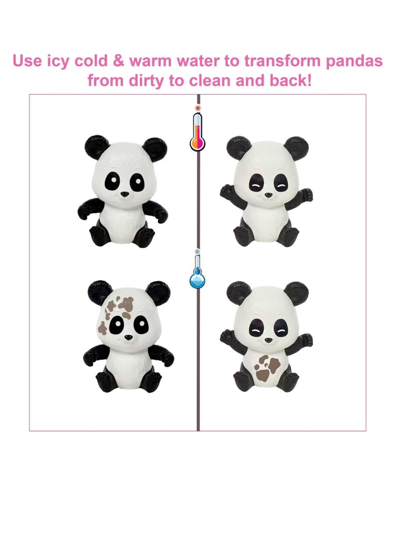 Doll and Accessories, Panda Care and Rescue Playset with Vet Doll, 2 Pandas with Color-Change Transformation and 20+ Pieces