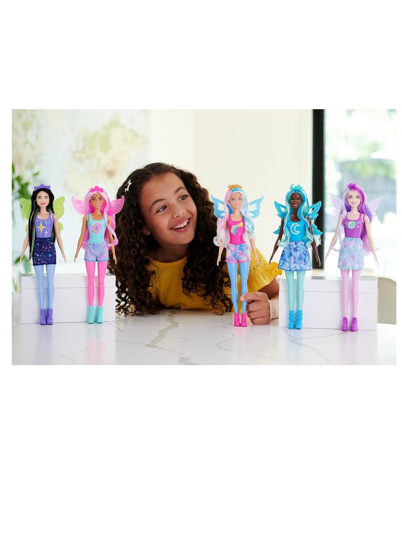 Color Reveal Doll with 6 Surprises, Rainbow Galaxy Series