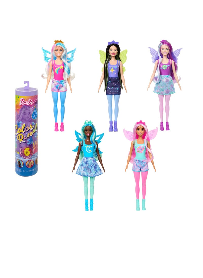 Color Reveal Doll with 6 Surprises, Rainbow Galaxy Series