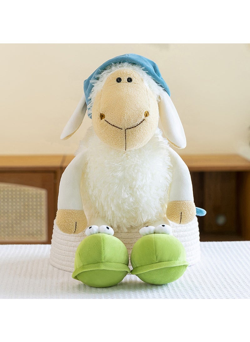 35 CM Cute Sheep With Hat Plush Toy Soft Stuffed Cartoon Animals Doll For Girls And Boys All Ages Gift