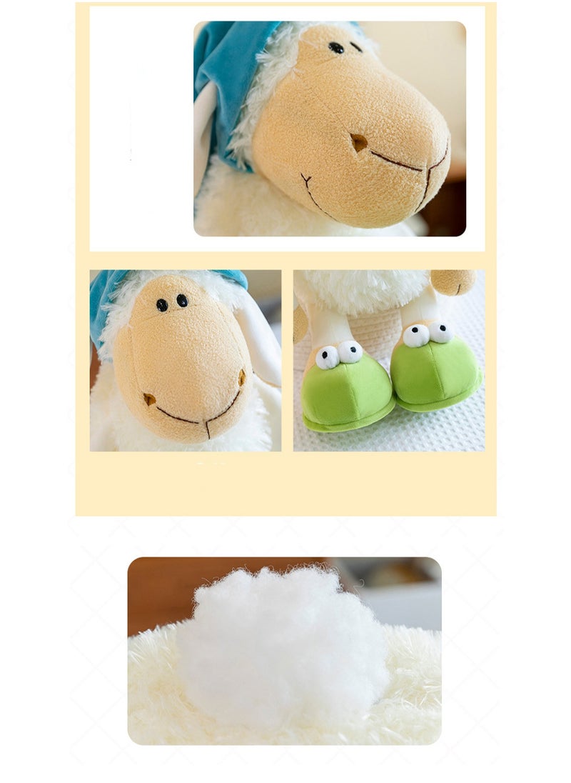 35 CM Cute Sheep With Hat Plush Toy Soft Stuffed Cartoon Animals Doll For Girls And Boys All Ages Gift