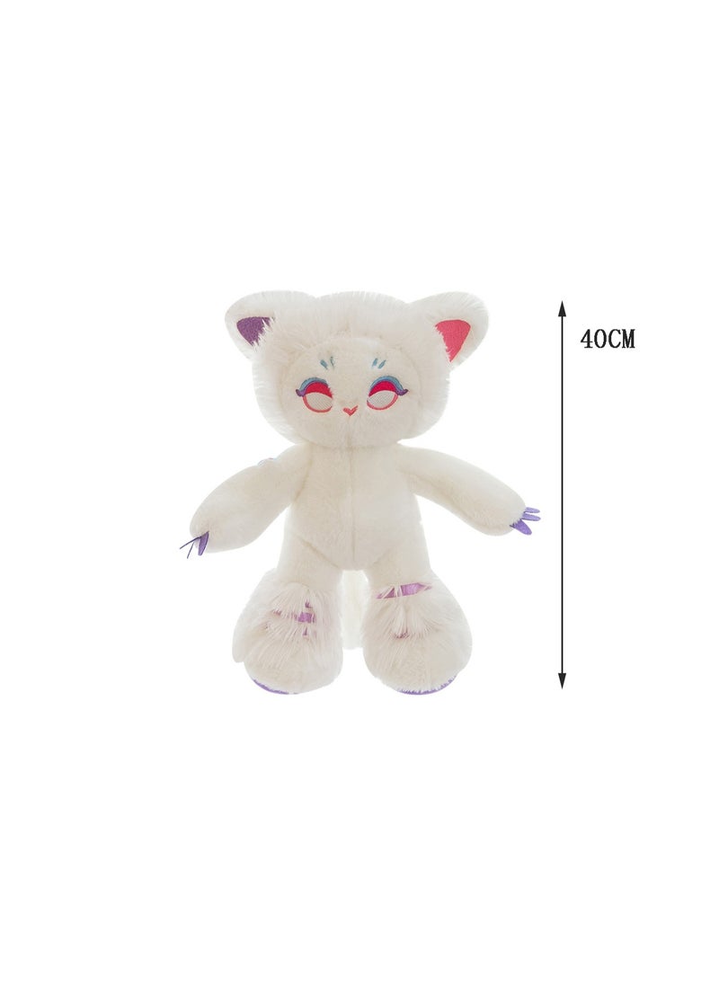 40 CM Cute White Cat Plush Toy Soft Stuffed Fashion Doll For Girls And Boys All Ages Gift