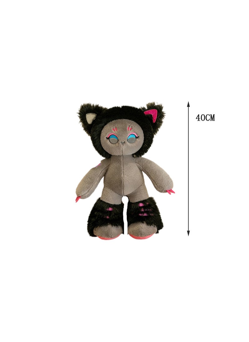 40 CM Cute Black Cat Plush Toy Soft Stuffed Fashion Doll For Girls And Boys All Ages Gift