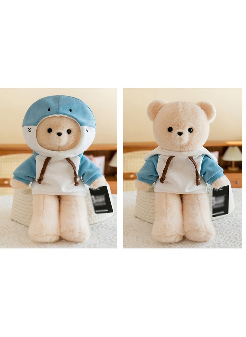 35 CM Cute Cartoon Bear Plush Toy Soft Stuffed Doll For Girls And Boys All Ages Gift（White）