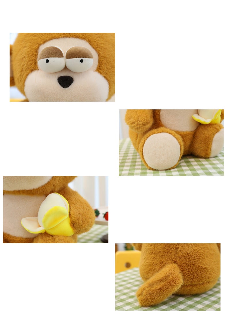 35 CM Monkey Plush Toy Soft Stuffed Cute Cartoon Animals Doll For Girls And Boys All Ages Gift（Yellow）