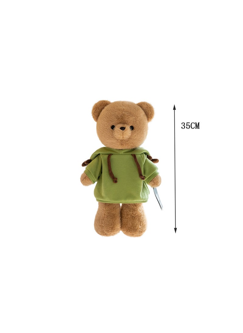 35 CM Cute Cartoon Bear Plush Toy Soft Stuffed Doll For Girls And Boys All Ages Gift（Brown）