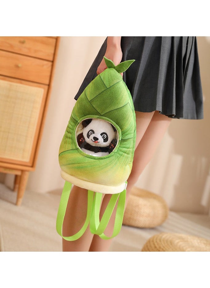 Adorable Panda Plush Toy Hiding in Bamboo Shoot