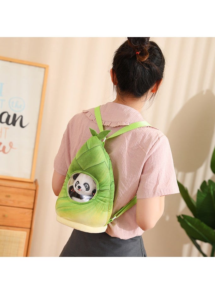 Adorable Panda Plush Toy Hiding in Bamboo Shoot