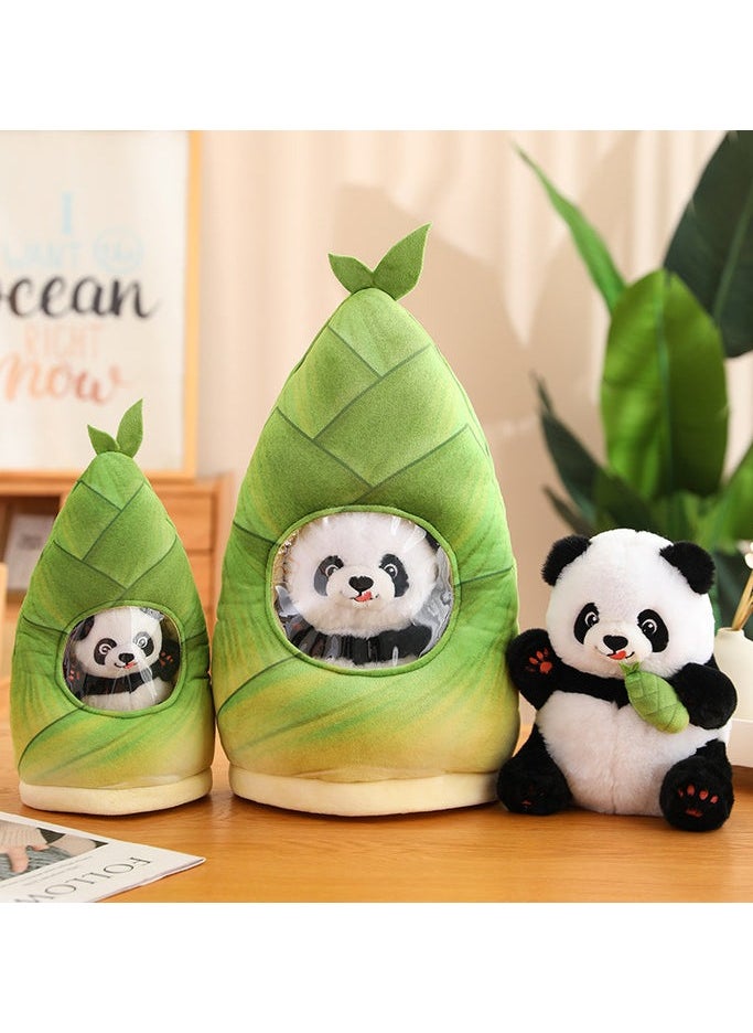 Adorable Panda Plush Toy Hiding in Bamboo Shoot