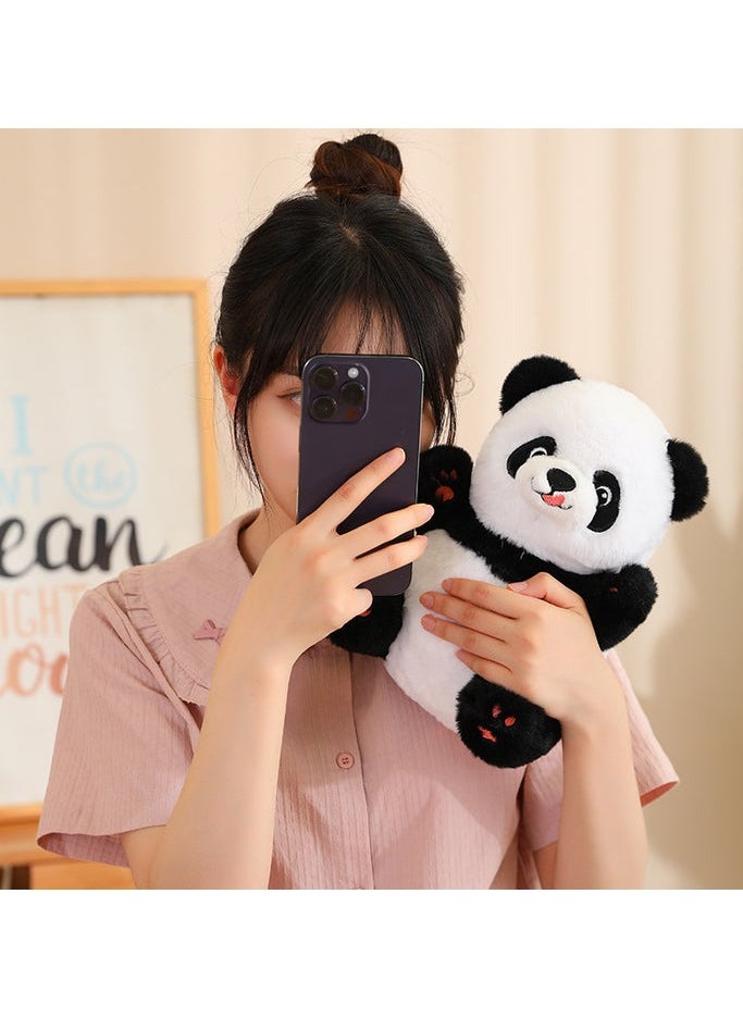 Adorable Panda Plush Toy Hiding in Bamboo Shoot