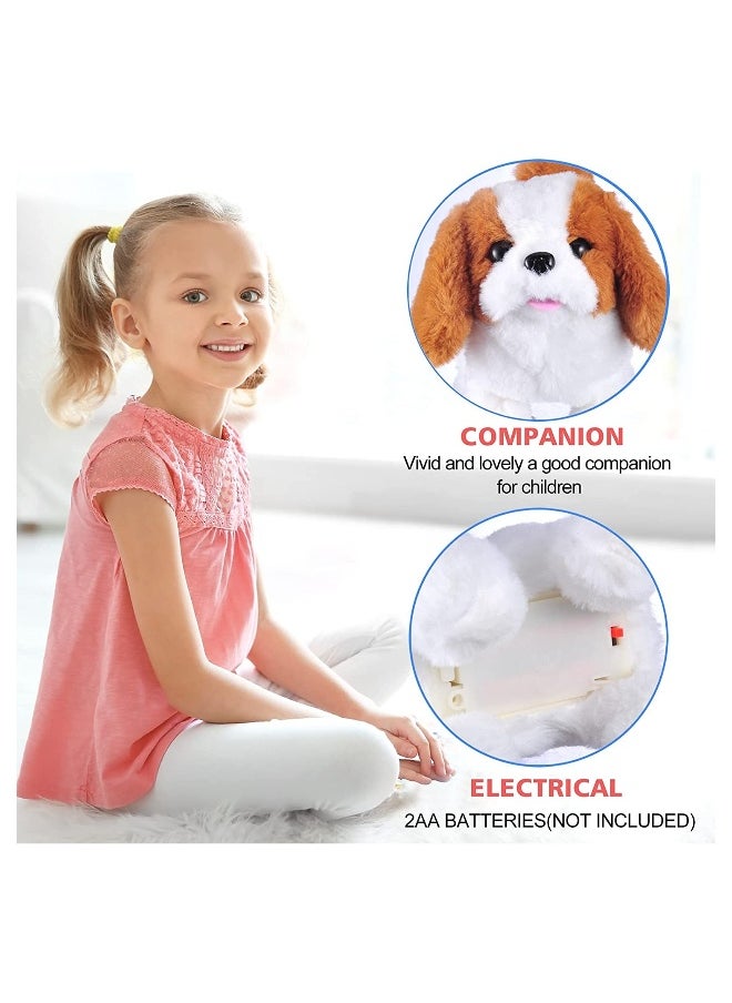 Plush Interactive Toy, Electronic Pet, Plush Golden Retriever Toy Puppy Electronic Interactive Pet Dog, Can Walking, Barking, Tail Wagging, Stretching, Companion Animal for Kids (Saint Bernard)