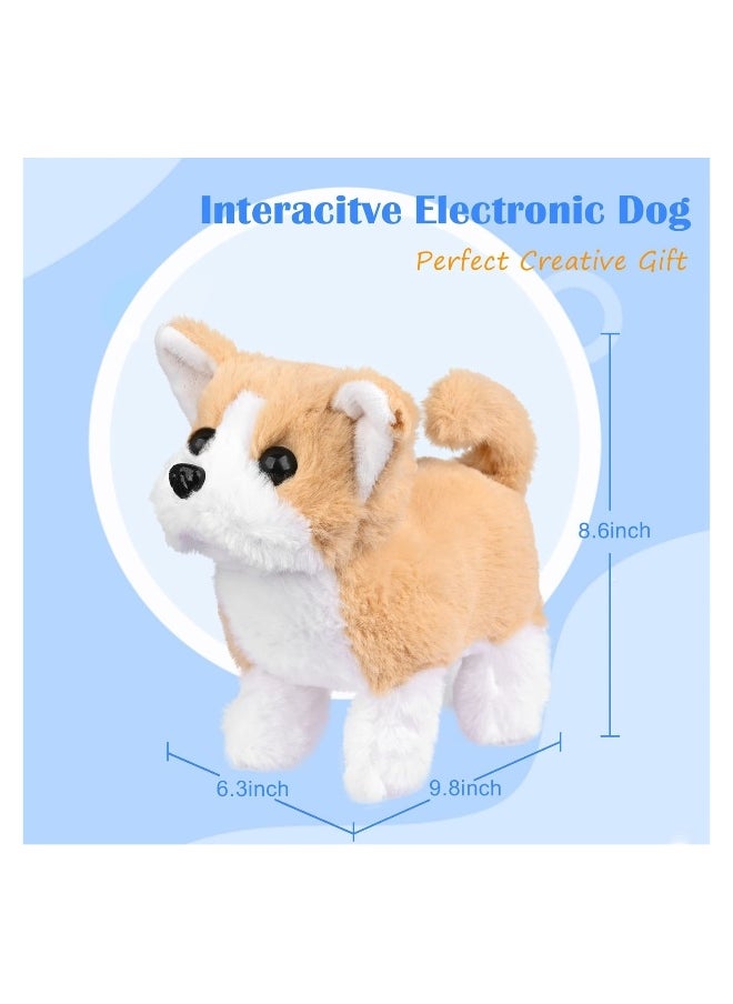 Plush Interactive Toy, Electronic Pet, Plush Golden Retriever Toy Puppy Electronic Interactive Pet Dog, Can Walking, Barking, Tail Wagging, Stretching, Companion Animal for Kids (Pastoral Dog)