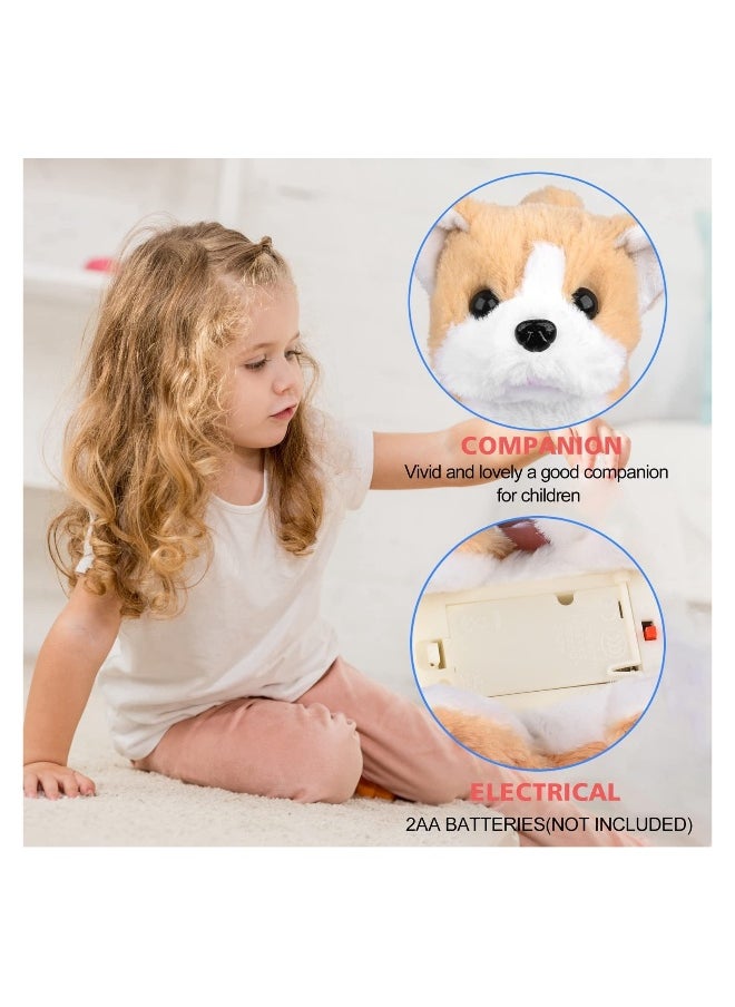 Plush Interactive Toy, Electronic Pet, Plush Golden Retriever Toy Puppy Electronic Interactive Pet Dog, Can Walking, Barking, Tail Wagging, Stretching, Companion Animal for Kids (Pastoral Dog)