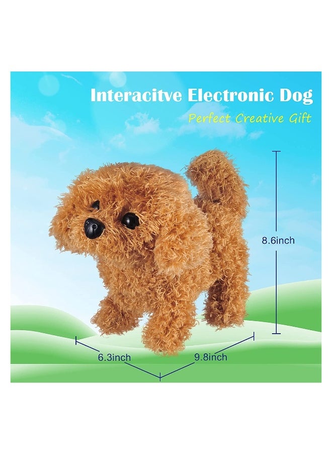 Plush Interactive Toy, Electronic Pet, Plush Golden Retriever Toy Puppy Electronic Interactive Pet Dog, Can Walking, Barking, Tail Wagging, Stretching, Companion Animal for Kids (Teddy Dog)