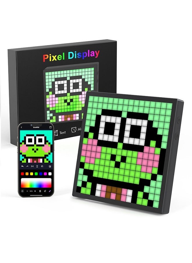 LED Pixel Display, Programmable 16x16 Pixel Art LED Screen with APP Control for Kids Boys Girls, Creative Animations, Fun Text and Digital Clock, Gaming Accessories for Desk, Wall Room Decor