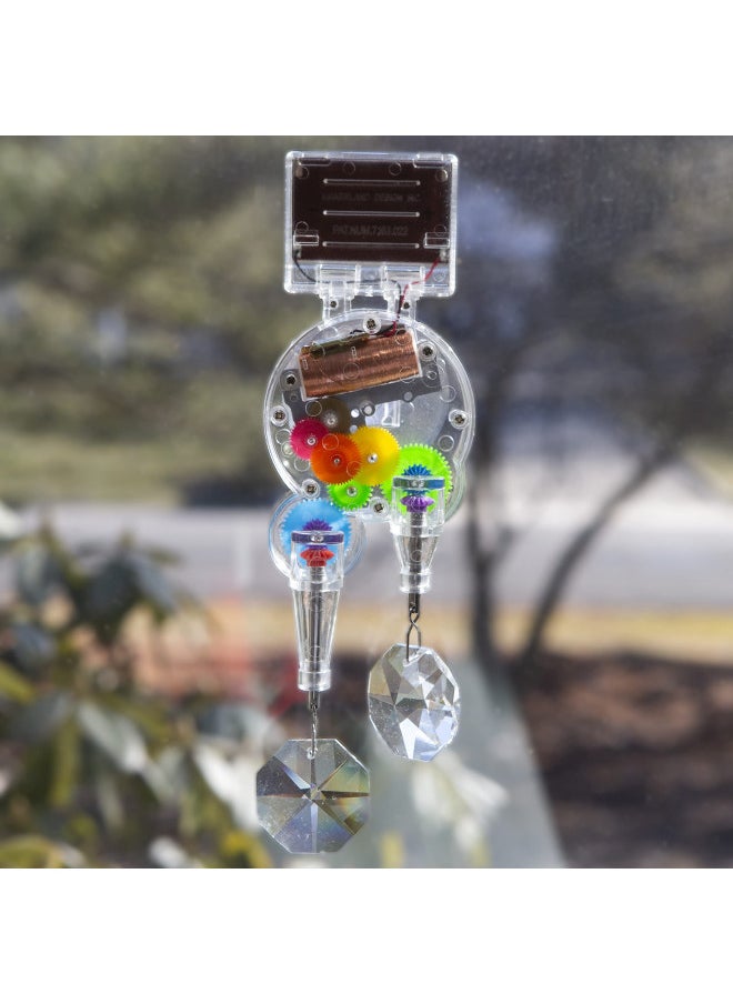 Kikkerland Solar Powered Double Rainbow Maker, Sun Catcher, Cat Toy, Rainbow Prisms, Window Home Decor Decoration, Fun Educational Science, Gift for Family, Friends, Cats