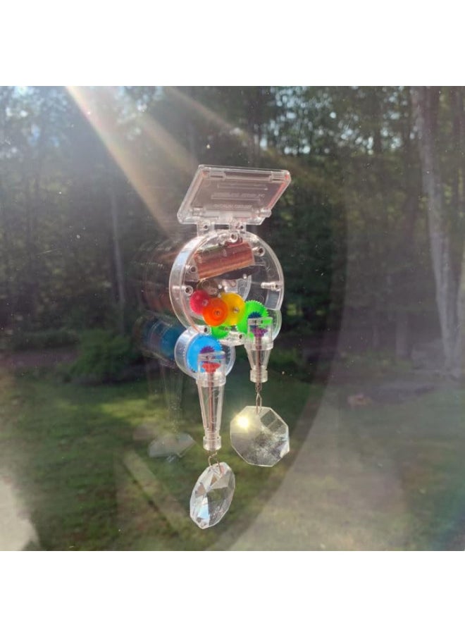 Kikkerland Solar Powered Double Rainbow Maker, Sun Catcher, Cat Toy, Rainbow Prisms, Window Home Decor Decoration, Fun Educational Science, Gift for Family, Friends, Cats