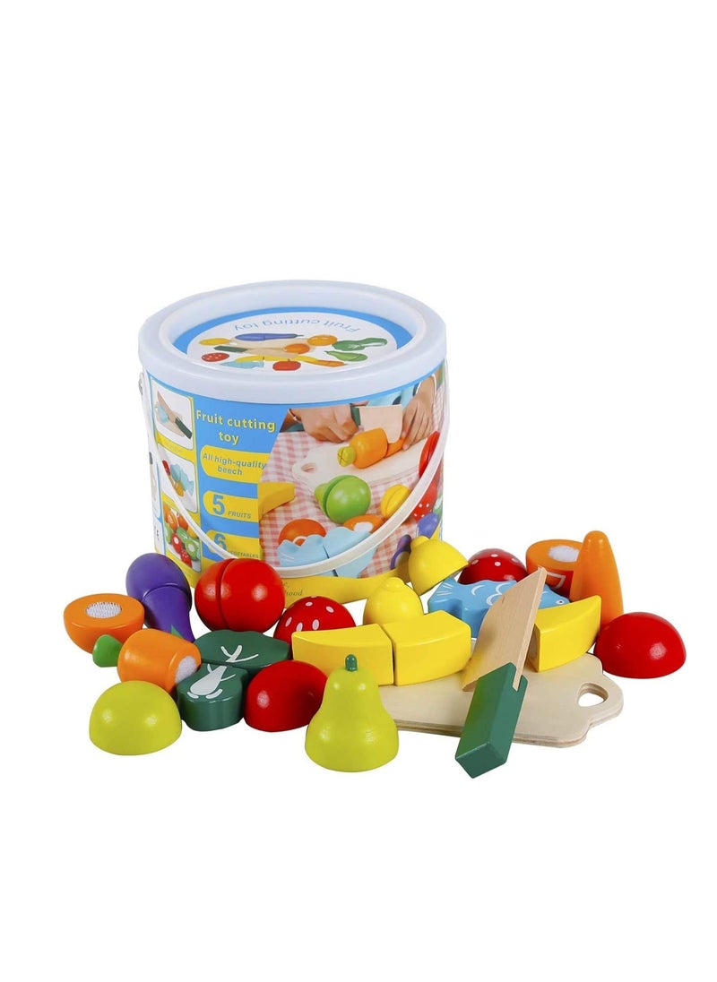 Play Food For Children Toy Food Sets Wooden Toys Vegetables And Fruits Cutting