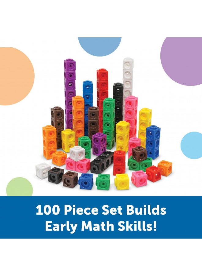 Learning Resources MathLink Cubes - Set of 100 Cubes, Ages 5+, Kindergarten, STEM Activities, Math Manipulatives, Counting Blocks, Homeschool Supplies, Kindergartner Classroom Supplies